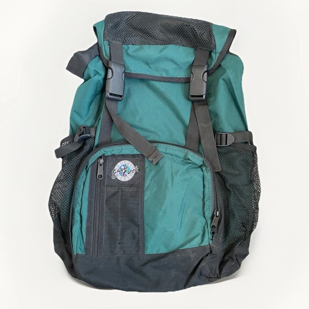 Vintage Eagle Creek Backpack Cordura Plus Nylon Teal Black Hiking Travel Bag 90s